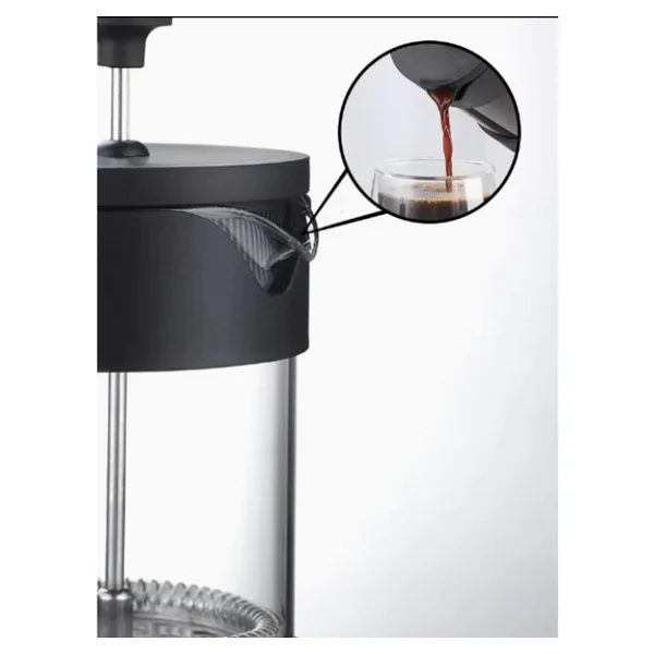 Wiforte Siyah French Press 420 Ml - Isıya Dayanıklı Kahve Demleme Pressi, Ince Filtreli, Manuel Kullanım, Ev Ve Ofis Için - Görsel 3