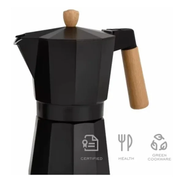 Mukko Home Mokapot 6-Cups Coffeehutt Bigg Coffee Kahve Demleme Kahve Ekipmanı Italyan Filtre Kahve Makinesi,Siyah - Görsel 2