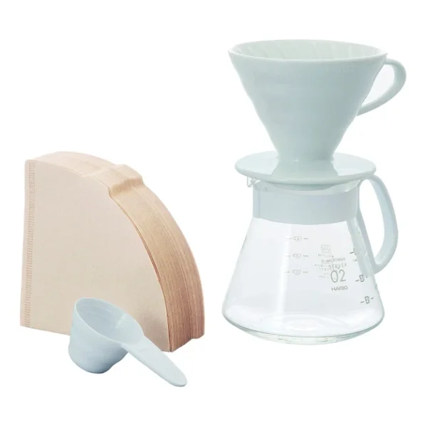 Hario V60 02 Seramik Beyaz Kahve Demleme Seti - Görsel 5