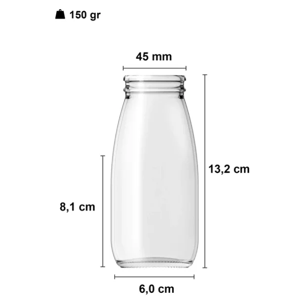 Afracam 250 Ml Şeffaf Süt, Ayran, Limonata, Meşrubat Şişesi 250 Cc Plastik Kapaklı Boş Cam Şişe 6 Adet - Görsel 4