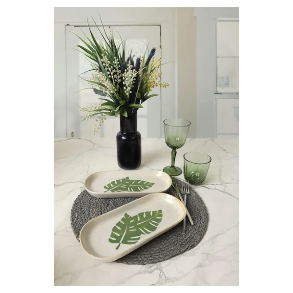 Keramika Forest Noyan 22727 26 Cm 2'li Kayık Tabak - Görsel 7
