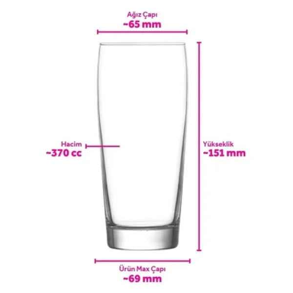 Lav Bardy 6'lı Bira Bardağı - Görsel 7