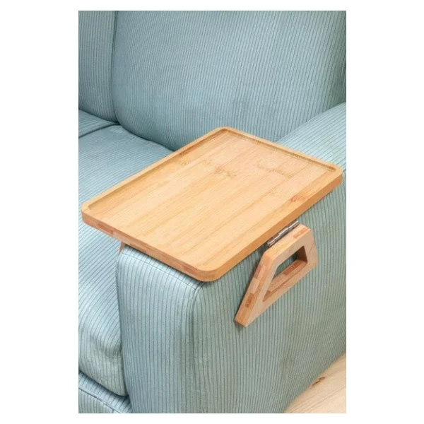 Digithome Bambu Katlanabilir Ayaklı Koltuk Kolu Keyif Servis Ve Sunum Tepsisi 27 Cm Kahverengi - Thn76075 C1-1-18 - Görsel 4