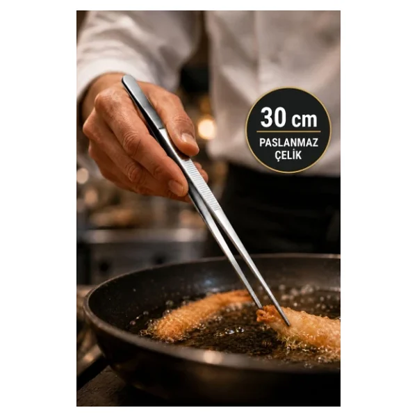 Çelik 30 Cm Çok Amaçlı Cımbız Profesyonel Şef Cımbızı Maşası Cin765-3 - Görsel 5