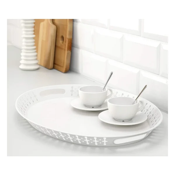 Ikea Romantisk 52x39 Cm Çelik Tepsi Beyaz - Görsel 7