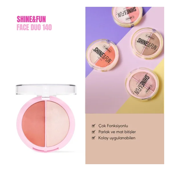 Callista Shine & Fun Face Duo 140 Good Company Allık Ve Aydınlatıcı Paleti - Görsel 5