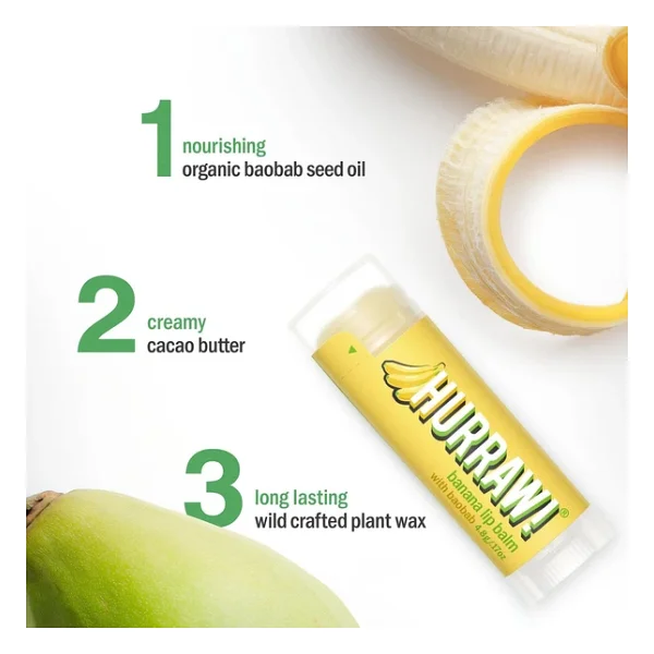 Hurraw Baobab Banana Lip Balm Muz Dudak Balmı - Görsel 7