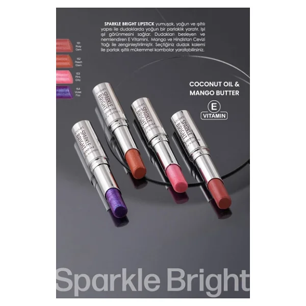 Golden Rose Mood Sparkle Bright Işıltılı 154 Violet Fizz Ruj - Görsel 4