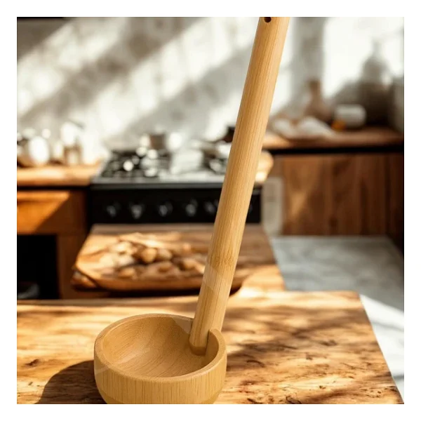 Doğal Bambu Kepçe 28 Cm - Sağlıklı, Dayanıklı, Çevre Dostu Mutfak Aracı - Çorba, Sos Ve Yemek Servisi İçin Ideal - Görsel 8
