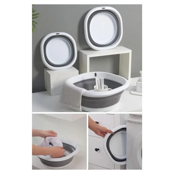 Deconox Akordiyonlu Katlanabilir Badya Leğen 5 Litre - Katlanabilir Yer Kaplamayan Badya Ve Leğen (699) - Görsel 4