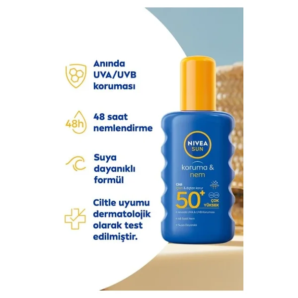 Nıvea Güneş Koruyucu & Nemlendirici Sprey Gkf50 200 Ml + Nıvea Soft 75 Ml El Kremi - Görsel 2