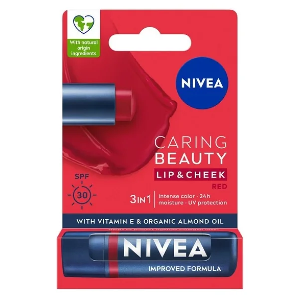 Nivea Kırmızı Renkli Dudak Bakım Kremi Ve Nude Renkli Dudak Bakım Kremi, Spf30, Dudak Ve Yanaklar İçin - Görsel 5