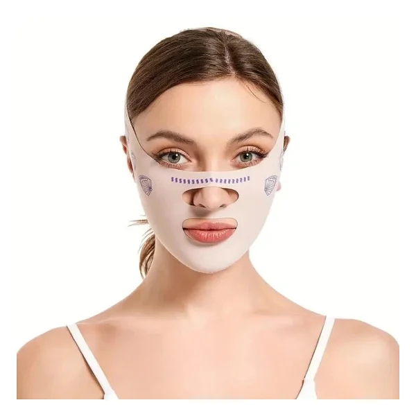 Onomo Yüz Şekillendirici Maske, V Çene Sıkılaştırıcı Band, Yüz Ve Boyun İncelten Maske, Ten Rengi - Görsel 7