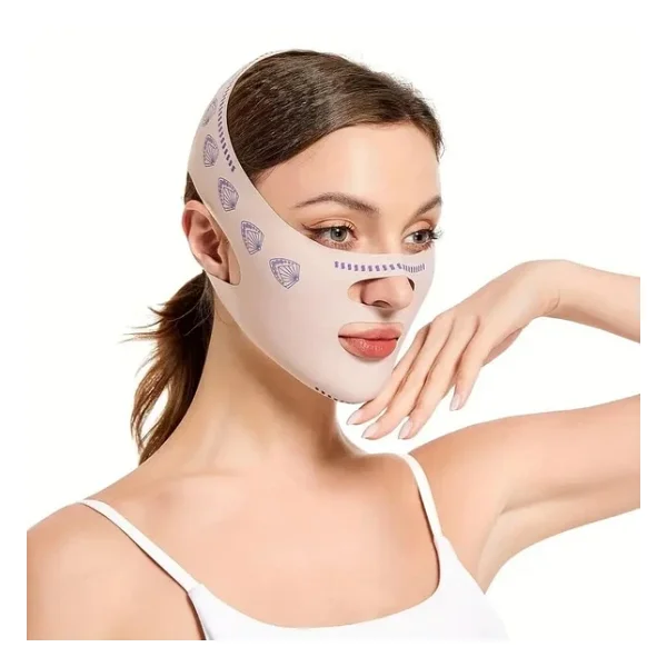 Onomo Yüz Şekillendirici Maske, V Çene Sıkılaştırıcı Band, Yüz Ve Boyun İncelten Maske, Ten Rengi - Görsel 5