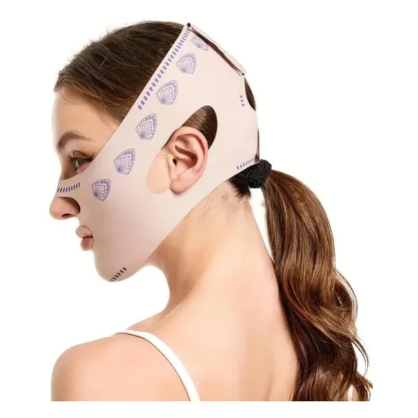 Onomo Yüz Şekillendirici Maske, V Çene Sıkılaştırıcı Band, Yüz Ve Boyun İncelten Maske, Ten Rengi - Görsel 6