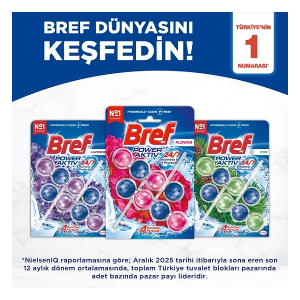 Bref Wc Power Aktiv Çiçek Kokulu 2'li Klozet Temizleme Topları 1 X 2 Adet, Çiçek 2, İkili - Görsel 6
