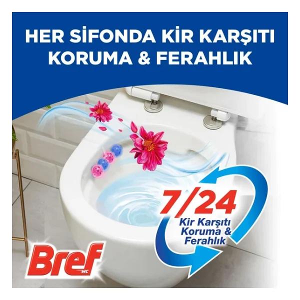 Bref Wc Power Aktiv Çiçek Kokulu 2'li Klozet Temizleme Topları 1 X 2 Adet, Çiçek 2, İkili - Görsel 4