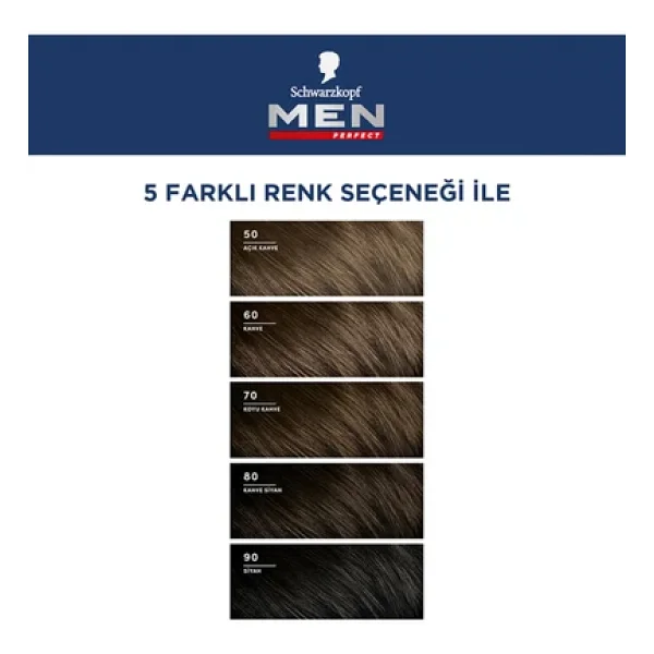 Men Perfect Schwarzkopf Men Perfect Saç Boyası 80- Kahve Siyah-Kolay Ve Hızlı Beyaz Kapama- 2 Adet - Görsel 4