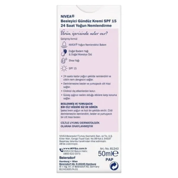 Nivea Essentials Besleyici Kuru Ciltler İçin Spf 15 Tüp Gündüz Kremi 50 Ml - Görsel 7