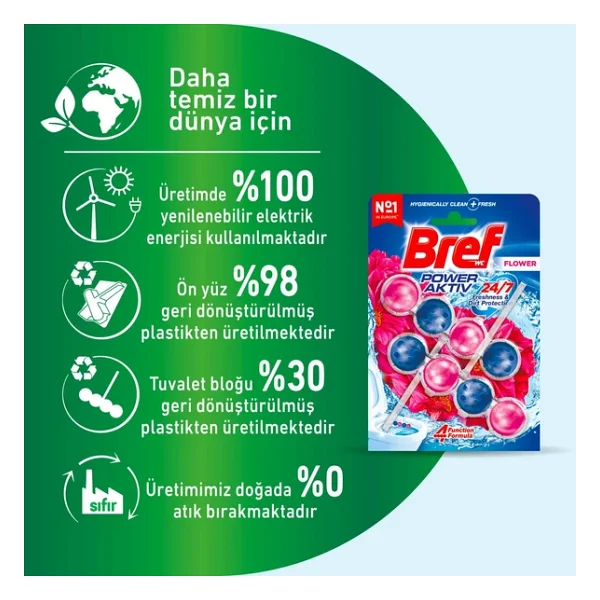 Bref Wc Power Aktiv Çiçek Kokulu 2'li Klozet Temizleme Topları 1 X 2 Adet, Çiçek 2, İkili - Görsel 7