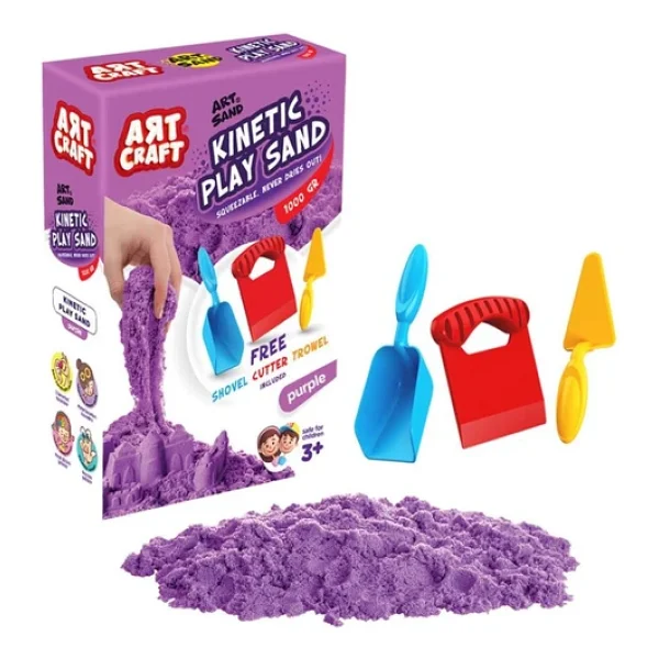 Art Craft Aksesuarlı Mor Kinetik Oyun Kumu 1000 Gr 03694 - Görsel 7