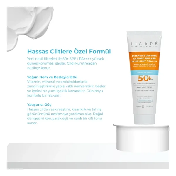 Licape Hassas Ve Kuru Ciltler İçin 40 Ml 50 Faktör Güneş Kremi - Görsel 8