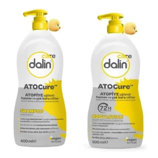 Dalin Care Atocure 2'li Set, Şampuan 400ml & Vücut Losyonu 500ml, Atopik Cilt Bakım - Görsel 3