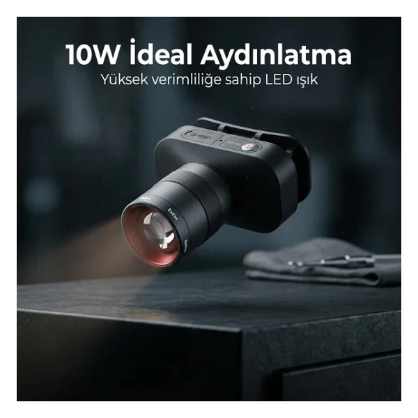 Bix Bxt1fl Şarj Edilebilir 10w Kafa Feneri - 750 Lümen, 2500 mAh, 4 Işık Modlu Zooming Özellikli LED Kafa Lambası Headlight - Görsel 8