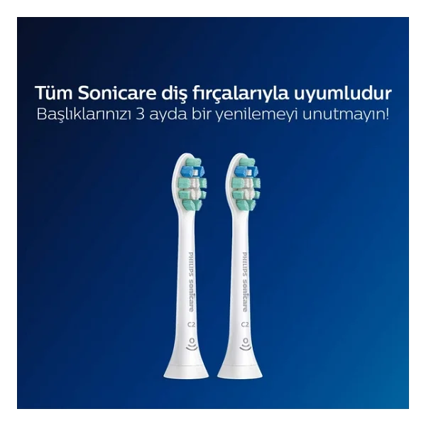 Philips Sonicare Optimal Plaque Defence - Sonic Şarjlı Diş Fırçası 2'li Yedek Başlık - Beyaz - Görsel 6