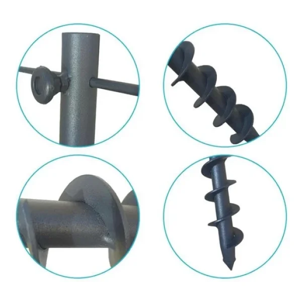 Sume Plaj Şemsiye Sabitleme Kazığı Metal Burgulu Kazık Güçlü Plaj Şemsiyesi Direk Sabitleyici - Görsel 3