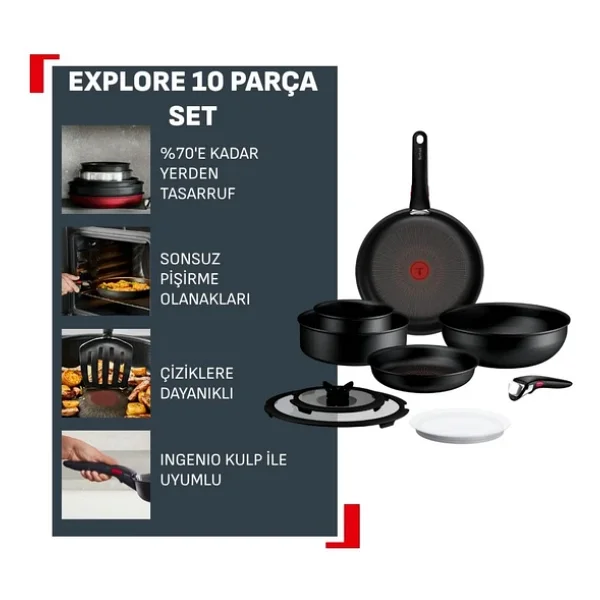 Tefal Ingenio Explore Fusion Core 9x 10 Parça Büyük Tava Ve Tencere Seti - Görsel 5