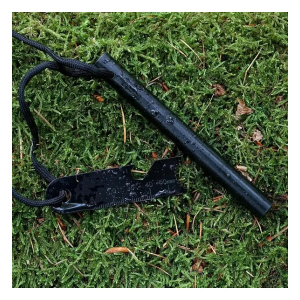 Valkyrie 10cm Boy 1cm En Full Magnezyum Ateş Başlatıcı Bar - %100 Katkısız Alüminyum İçermez Fire Starter Siyah - Görsel 3