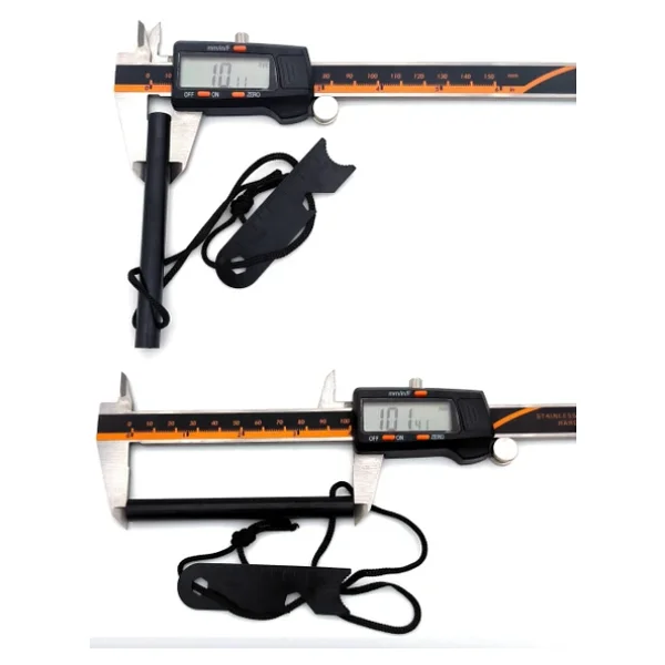 Valkyrie 10cm Boy 1cm En Full Magnezyum Ateş Başlatıcı Bar - %100 Katkısız Alüminyum İçermez Fire Starter Siyah - Görsel 2