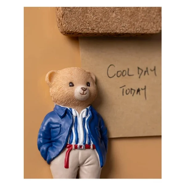Madame Coco Simon Bear Magnet - Lacivert/Bej - 4x8 Cm - Görsel 4