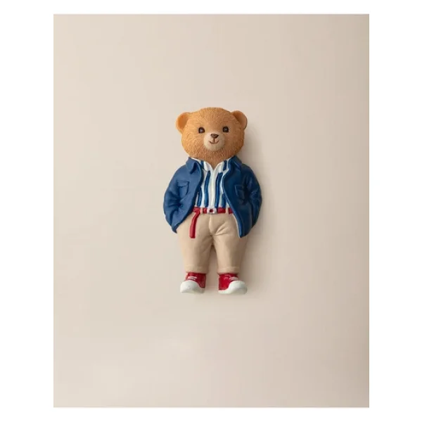 Madame Coco Simon Bear Magnet - Lacivert/Bej - 4x8 Cm - Görsel 8