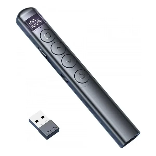 Hobimtek Dijital Ekranlı Şarjlı Lazer Sunum Kumandası Şarj Göstergeli Lazer Powerpoint Laser Pointer Slayt Atlatıcı - Görsel 5