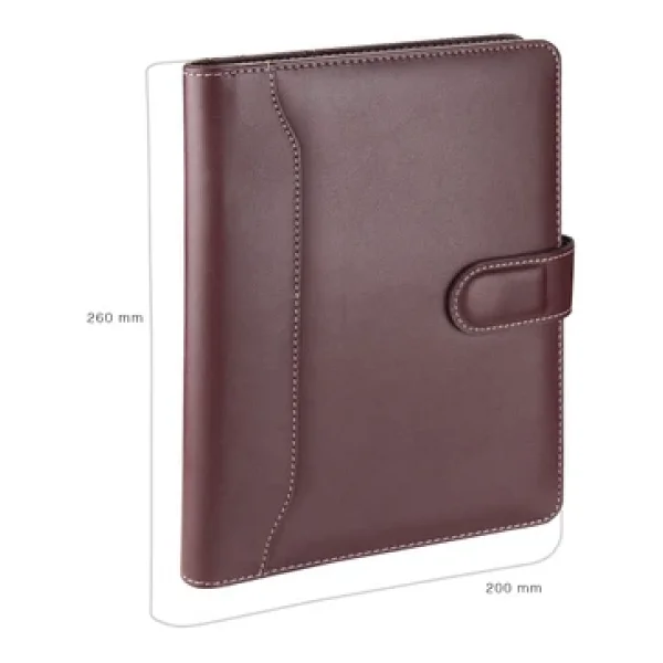 2k 5241 Ajanda Tarihsiz Çizgili 17x24 Cm. Ajanda/Defter Hesap Makineli Suni Deri Organizer, Bordo - Görsel 7