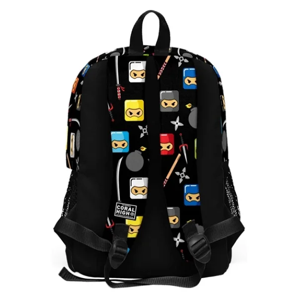 Coral High 23473 Ninja Desenli 4 Bölmeli Okul Sırt Çantası - Görsel 4