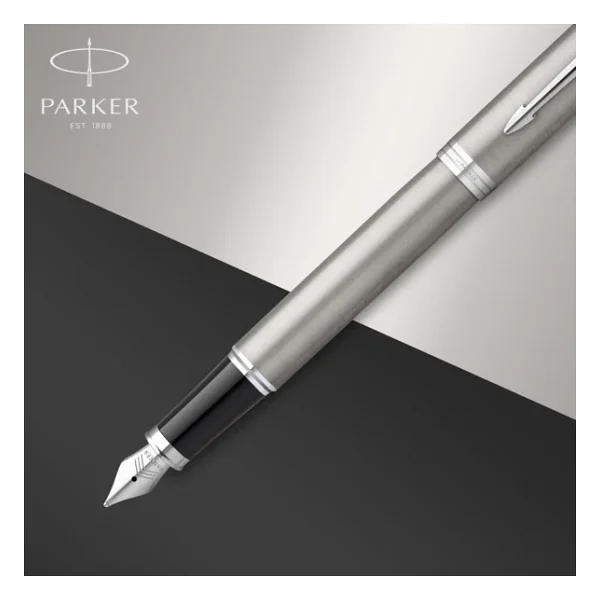 Parker Im Doldurucu Krom Süslemeli Paslanmaz Çelik Orta Uçlu Ve Mavi Mürekkepli Dolma Kalem Hediye Kutusu - Görsel 4
