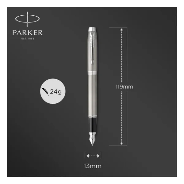 Parker Im Doldurucu Krom Süslemeli Paslanmaz Çelik Orta Uçlu Ve Mavi Mürekkepli Dolma Kalem Hediye Kutusu - Görsel 3