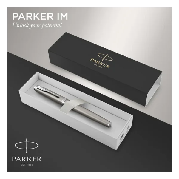 Parker Im Doldurucu Krom Süslemeli Paslanmaz Çelik Orta Uçlu Ve Mavi Mürekkepli Dolma Kalem Hediye Kutusu - Görsel 2