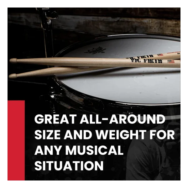 Vic Firth Baget (Çift) 5a Wood, Hıckory, 0.565"X16" Medıum - Görsel 6