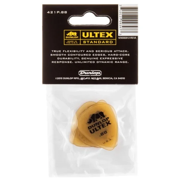 Dunlop Ultex 421p088 Standart, 0,88 Mm Gitar Penaları, 6'lı Paket - Görsel 2