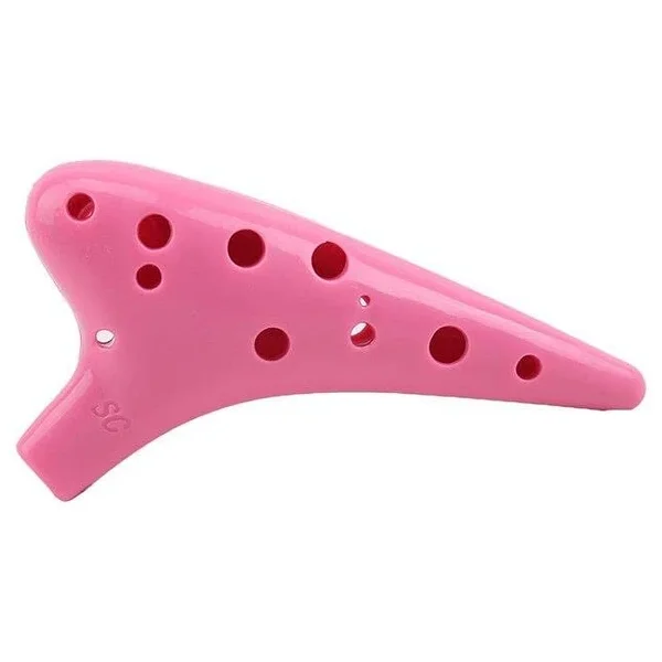 Valkyrie Ocarina 12 Delik Ocarina Alto C Ocarina Flüt Ocarina Sualtı Müzik Nefesli Enstrüman Pembe - Görsel 2
