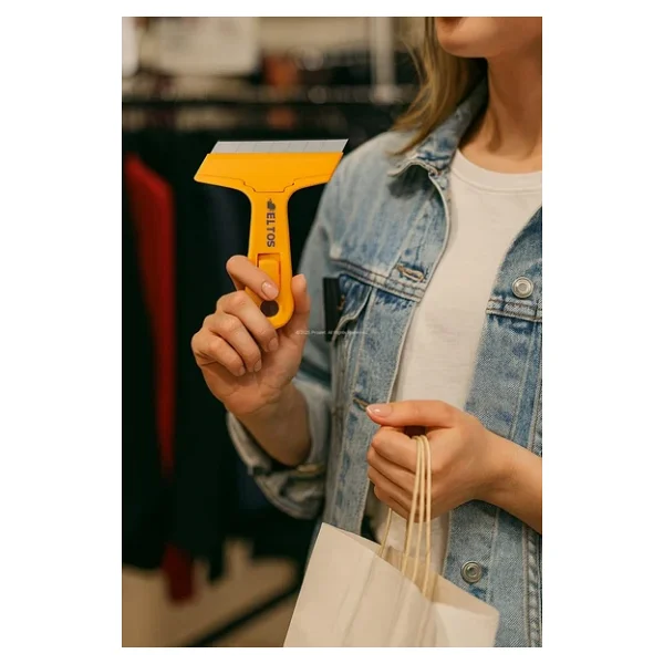Eltos Cam Kazıma Bıçağı, Plastik, Çelik Uçlu, Ergonomik Sap, Etiket ve Boya Kalıntısı Temizleyici, 100 mm Bıçaklı, Cam, Mermer, Fırın ve Boya Temizliği için Kazıyıcı, Profesyonel, Yedek Bıçaklı - Görsel 7