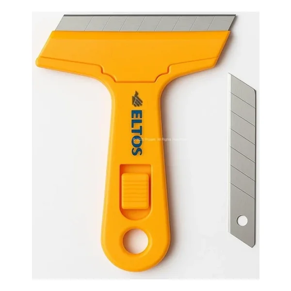 Eltos Cam Kazıma Bıçağı, Plastik, Çelik Uçlu, Ergonomik Sap, Etiket ve Boya Kalıntısı Temizleyici, 100 mm Bıçaklı, Cam, Mermer, Fırın ve Boya Temizliği için Kazıyıcı, Profesyonel, Yedek Bıçaklı - Görsel 3