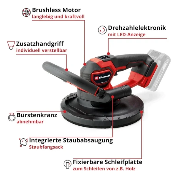 Einhell TP-DWS 18/225 Li BL Aküsüz Alçıpan Zımpara Makinesi - Görsel 3