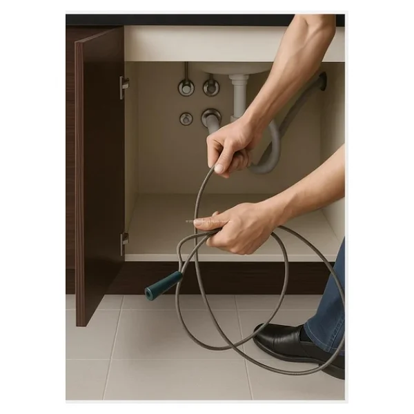 Proalet Kanal Açma Teli, 9 Mm Kalınlık, Dayanıklı Metal Tel, Lavabo Ve Gider Borusu Açacağı, Tıkanıklık Giderici, Spiral Tel, Ergonomik Sap, Kolay Kullanım, Lavabo, Tuvalet, Banyo, Küvet Açıcı (15 M) - Görsel 5