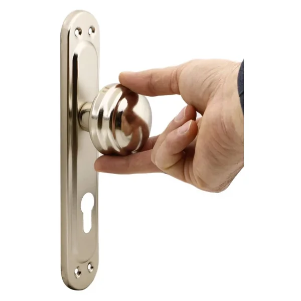 Badem10 Kumru Aynalı Niken Kapı Tokmağı Topuzu Kolu Metal Tokmak Yale - Görsel 4