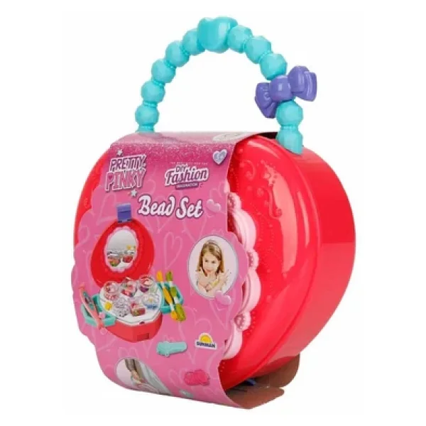 Pretty Pinky Hobi Boncuk Yapimi Kulplu Çanta - Görsel 4